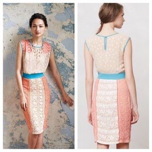 Anthropologie Ephemere Dress - Champagne lace